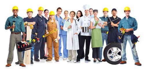 Group of workers people isolated white background. Teamwork.