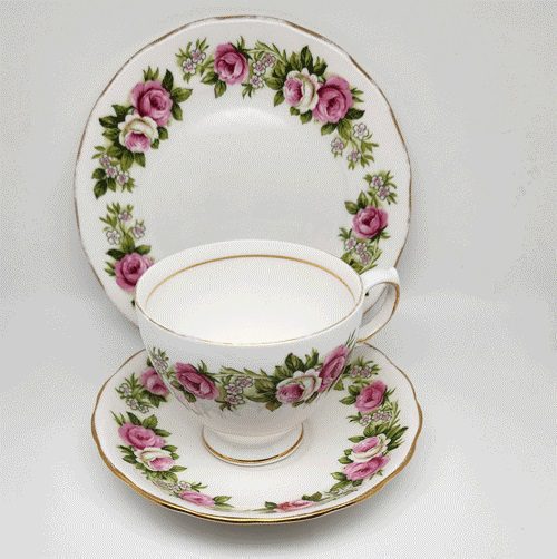 סט טריו וינטג' שנות ה-40 Colclough Bone China England